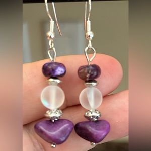 Artisan Handmade with love, dangling gorgeous beaded earrings.  One of a kind!